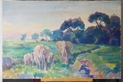 Les elephants     118  x 73   - sans cadre